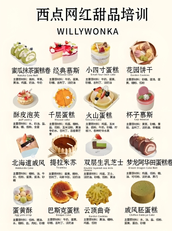 西点烘焙，蛋糕制作，烘焙技能培训，烘焙课程