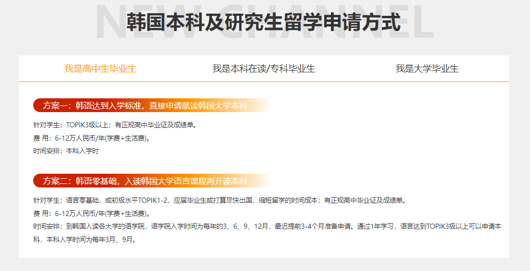 高三应届生申请韩国留学该如何准备
